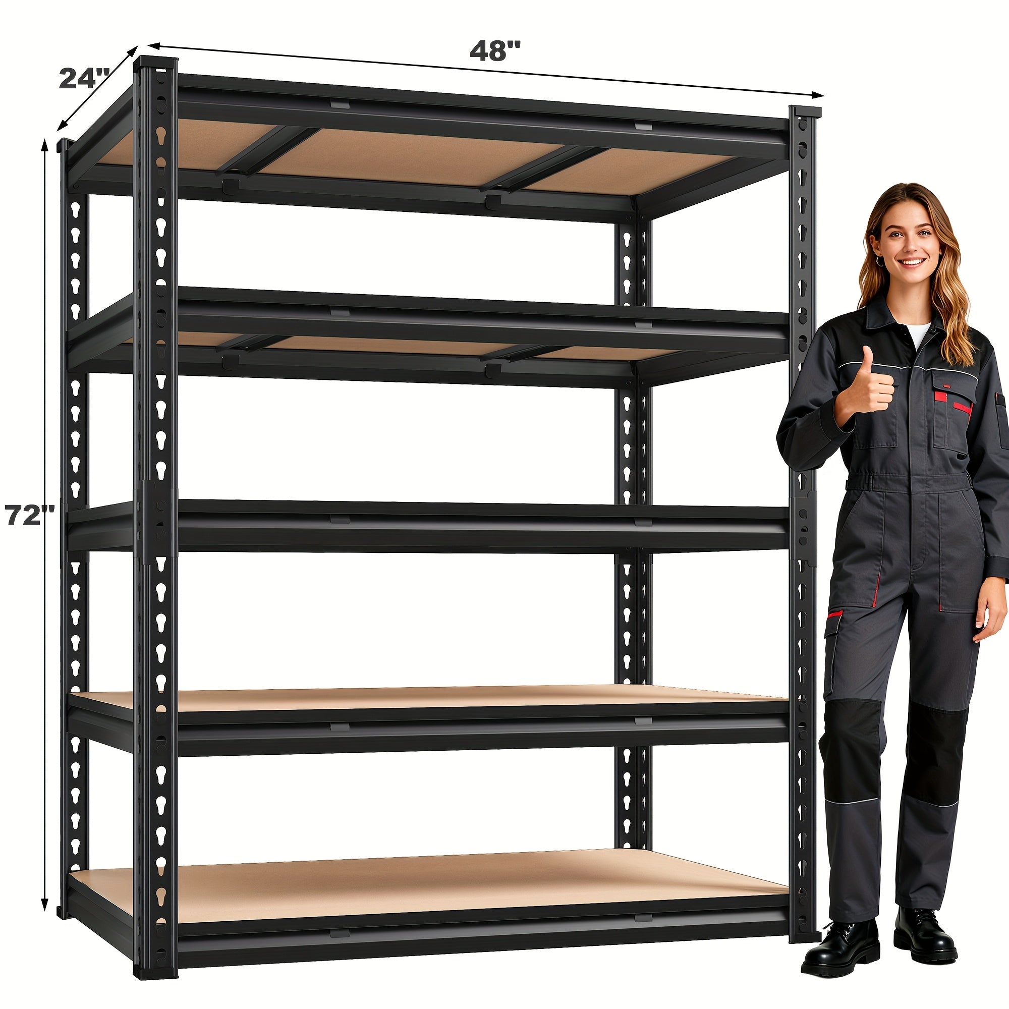 5‑Tier Heavy‑Duty Adjustable Shelving Unit for Basement and Warehouse Storage