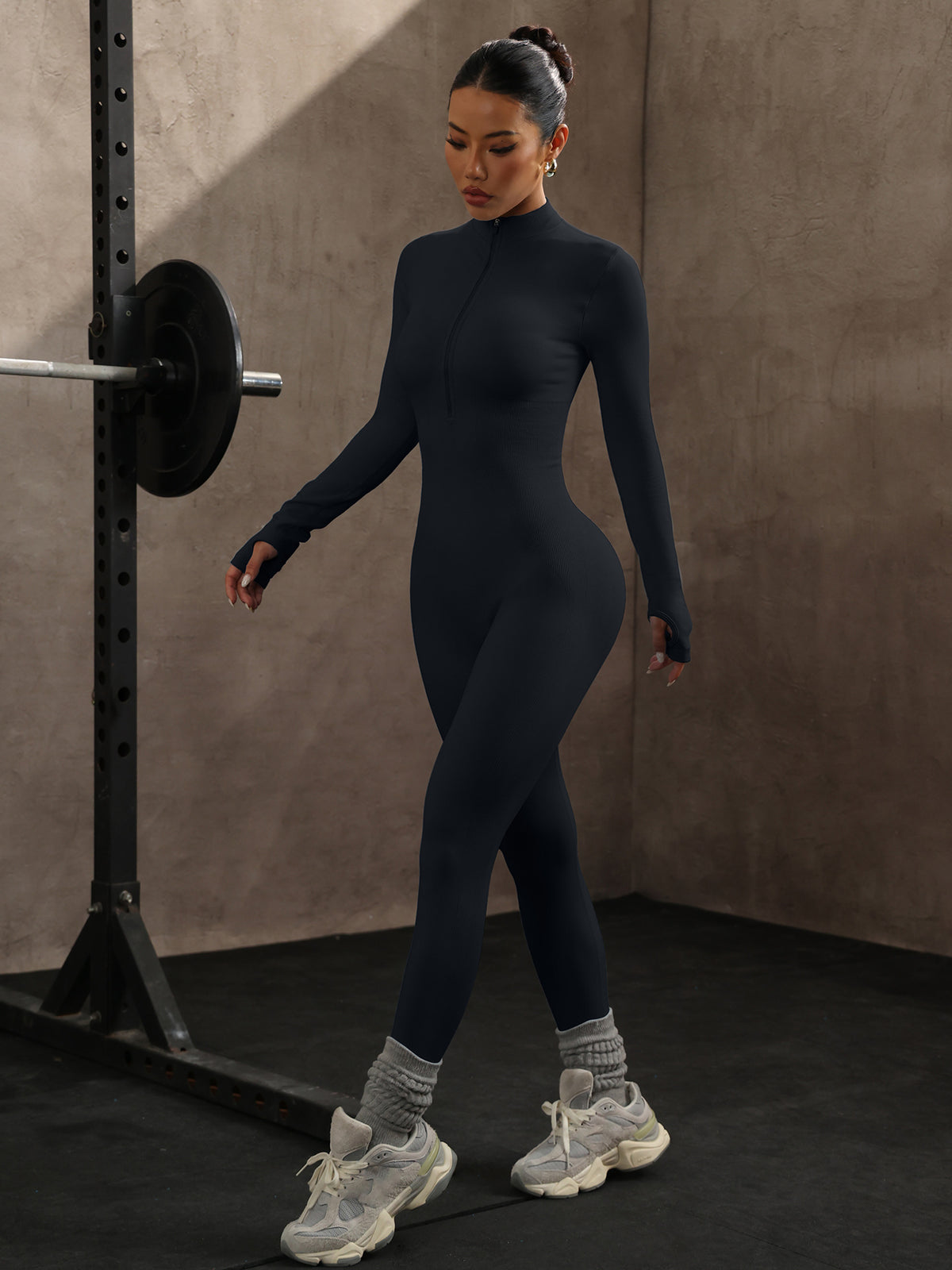 Seamless Long Sleeve Yoga Bodysuit & Fitness Jumpsuit