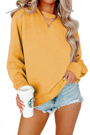 Cozy Solid Color Crew Neck Long Sleeve Hoodie