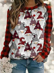 Women's 3D Printed Loose Round Neck Fashion Sweater