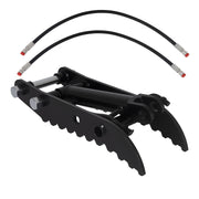 Mini Excavator Hydraulic Thumb Kit for Up to 3‑Ton Diggers – Includes Two M14 Hoses and Converters (Black)