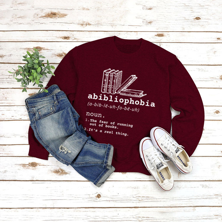 Women's Loose Printed Long Sleeve Round Neck Sweater
