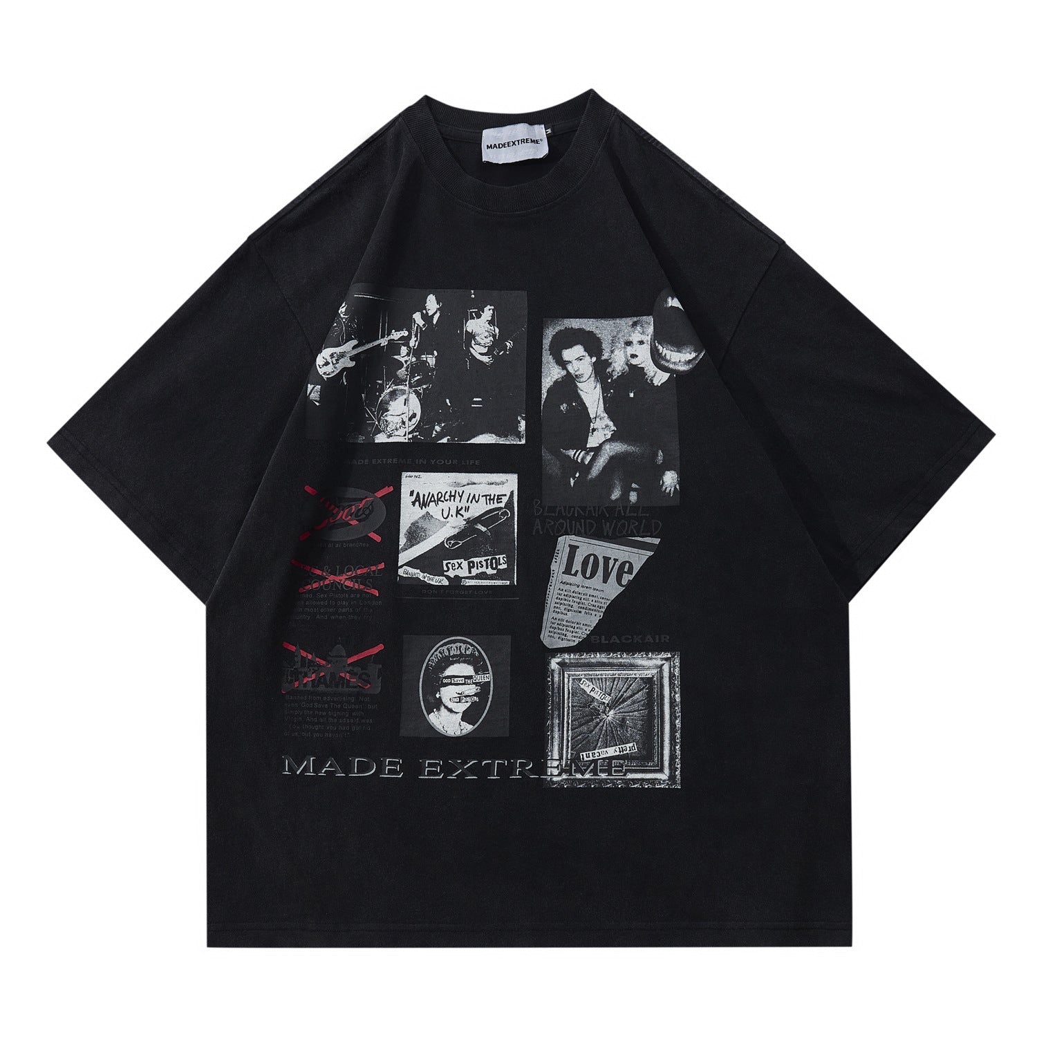 Letter Print Casual Round Neck Short Sleeve Tee