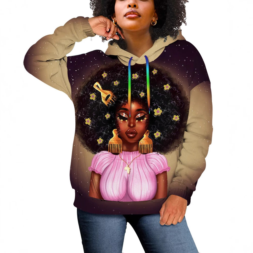 Women's Casual Printed Autumn Winter Hoodie