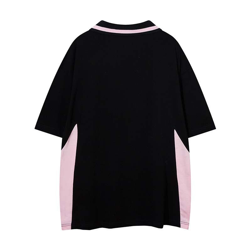 Men's Contrast Stitching Half Sleeve Casual Sports Shirt