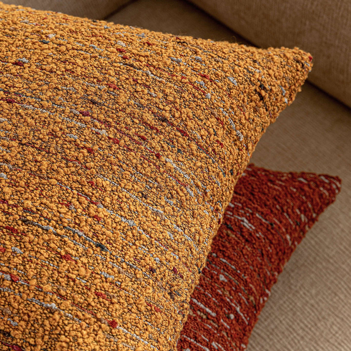 Retro Circular Yarn-Textured Pillowcase - Vintage Jacquard Cushion Cover