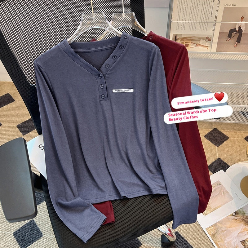 Women's Slim-Fit Thermal Long Sleeve Pullover