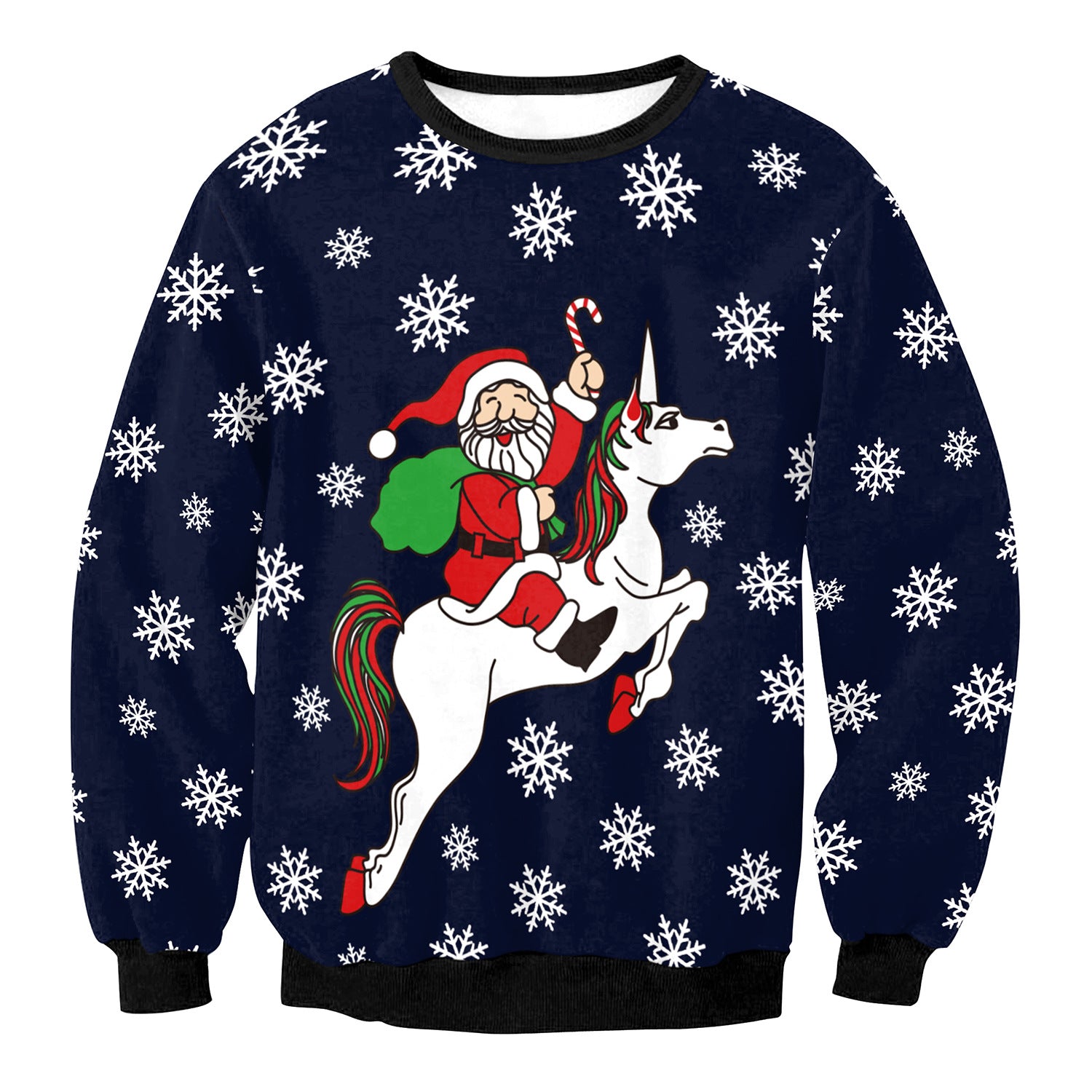 Festive Santa Elk Christmas Sweatshirt for Women