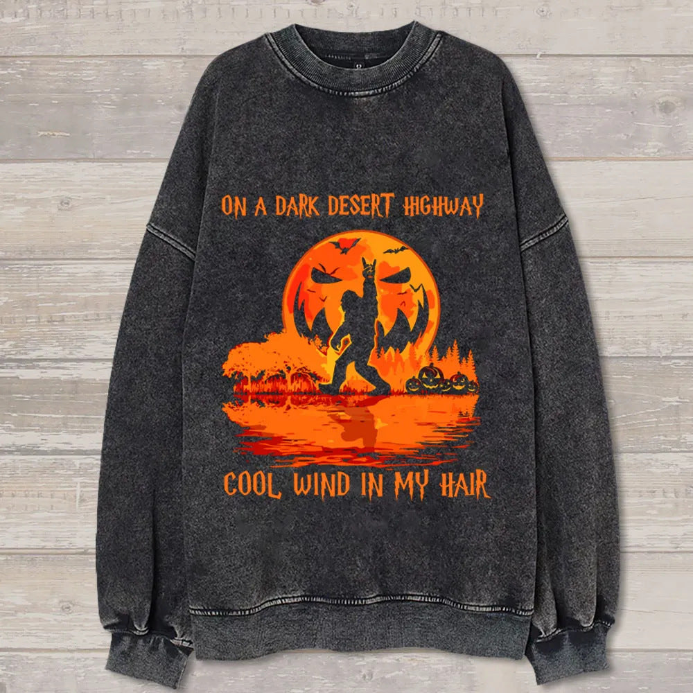 3D Printed Casual Drop-Shoulder Sweatshirt