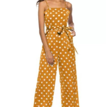 Elegant Polka Dot Wide-Leg Jumpsuit for Women