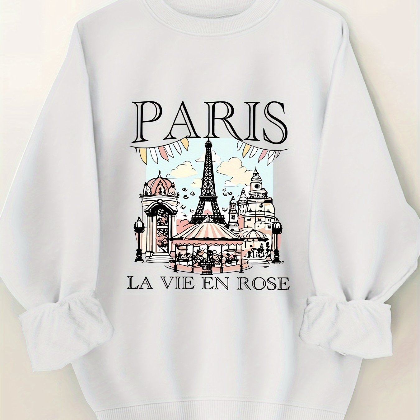 Plus Size Round Neck Letter Print Sweatshirt
