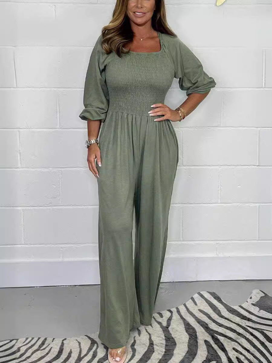 Women's Casual Elastic Waist Jumpsuit