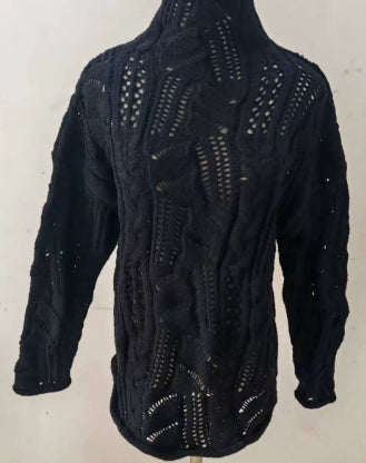 Half Turtleneck Hollow Sweater
