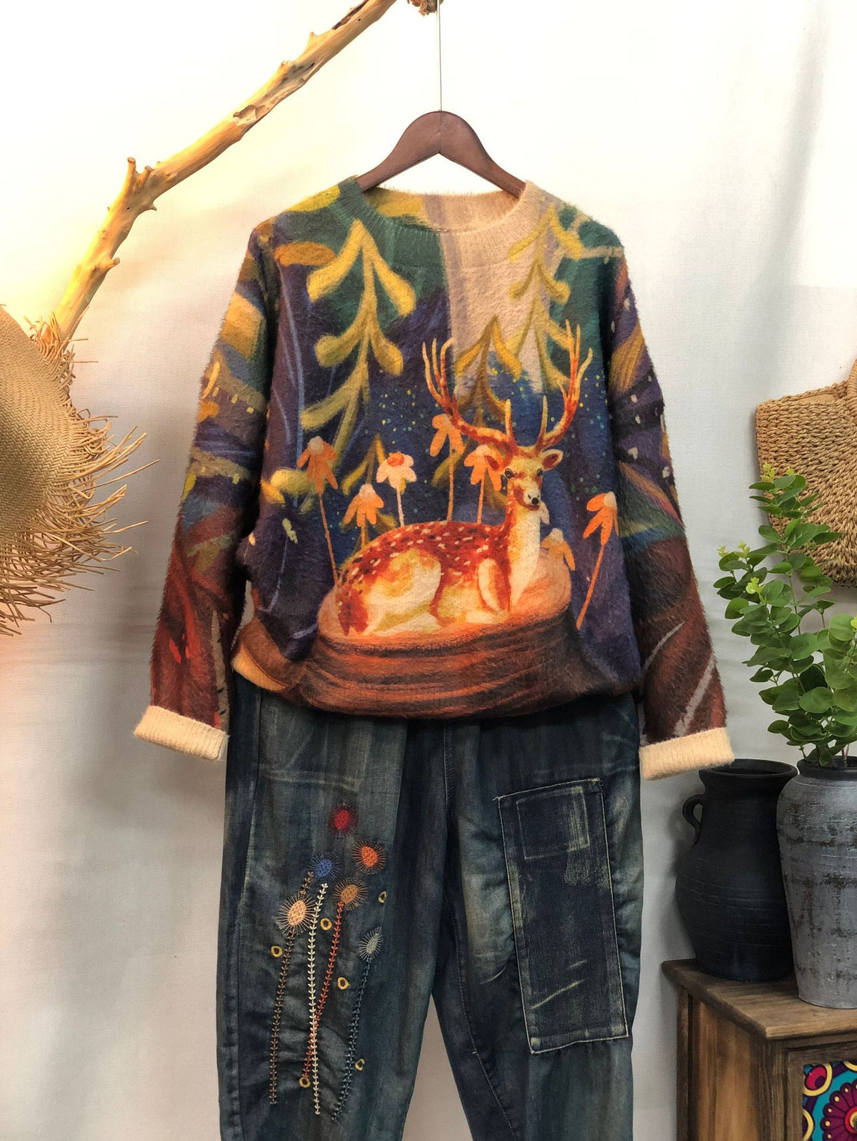 New Women's Loose-fitting Round-neck Sweater for Outerwear