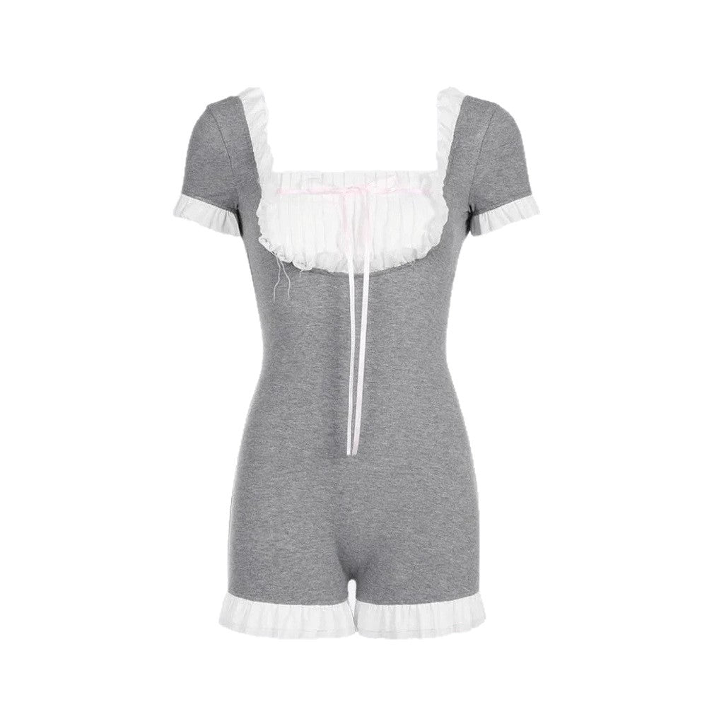 Sleeveless Sexy Lace Maid Jumpsuit & Romper