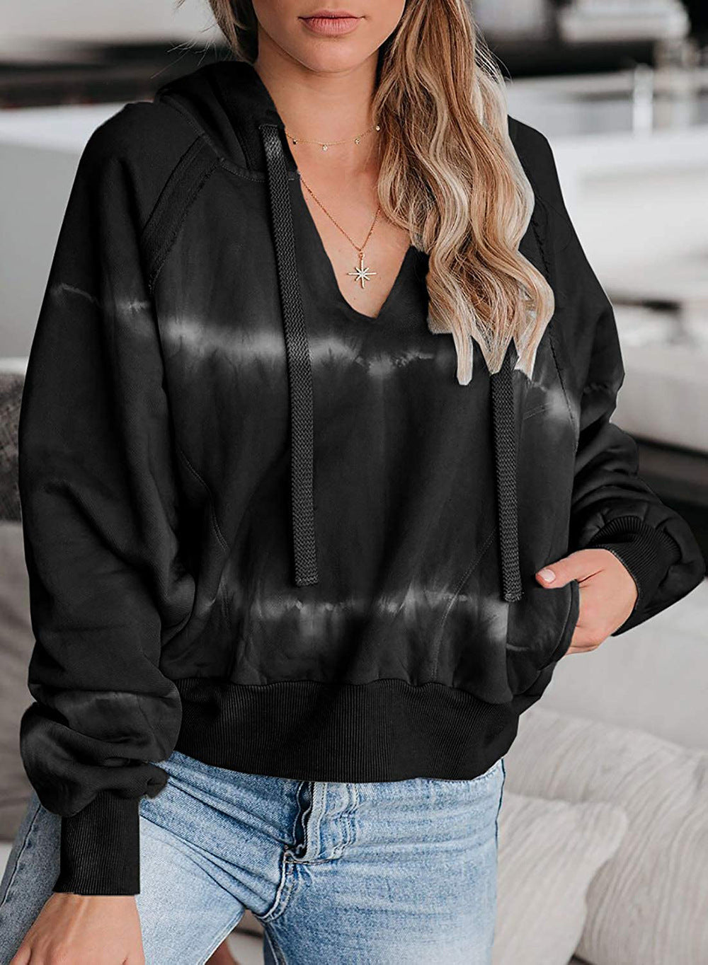 Tie-Dye Gradient Casual Hoodie for Women