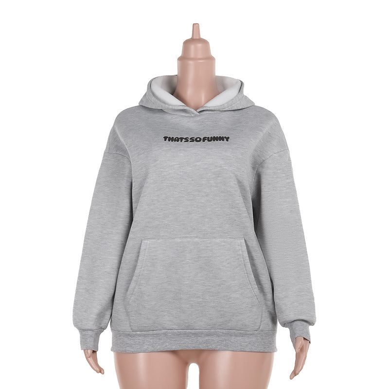 Cozy Printed Fleece Hooded Pullover for Women