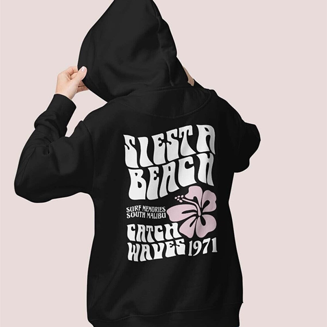 Chic Patterned Print Round Neck Hoodie for Women