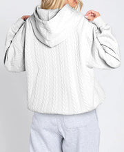 Casual Twist Texture Solid Color Women's Hoodie Sweater