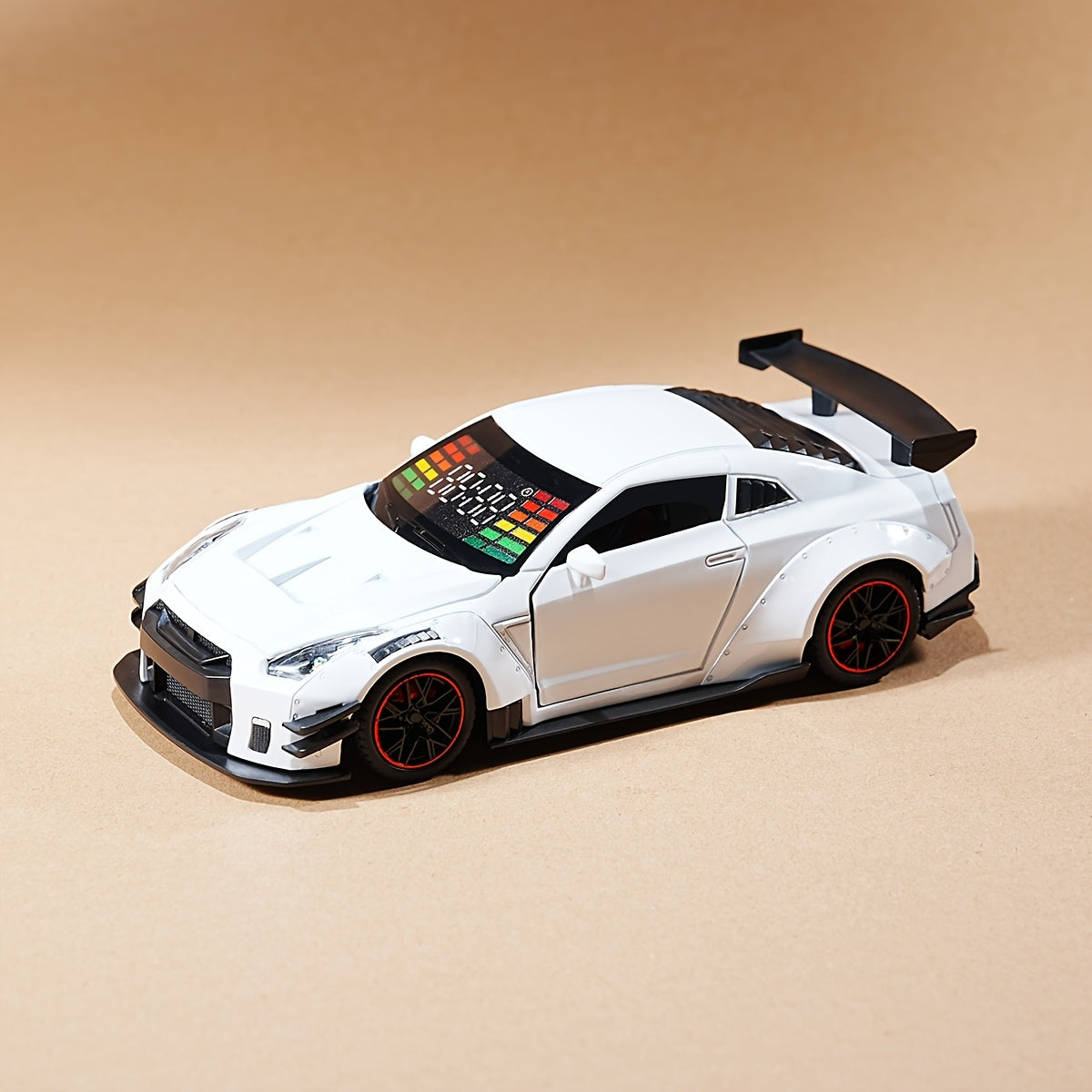 Hypercar alarm clock with engine sound and LED light show