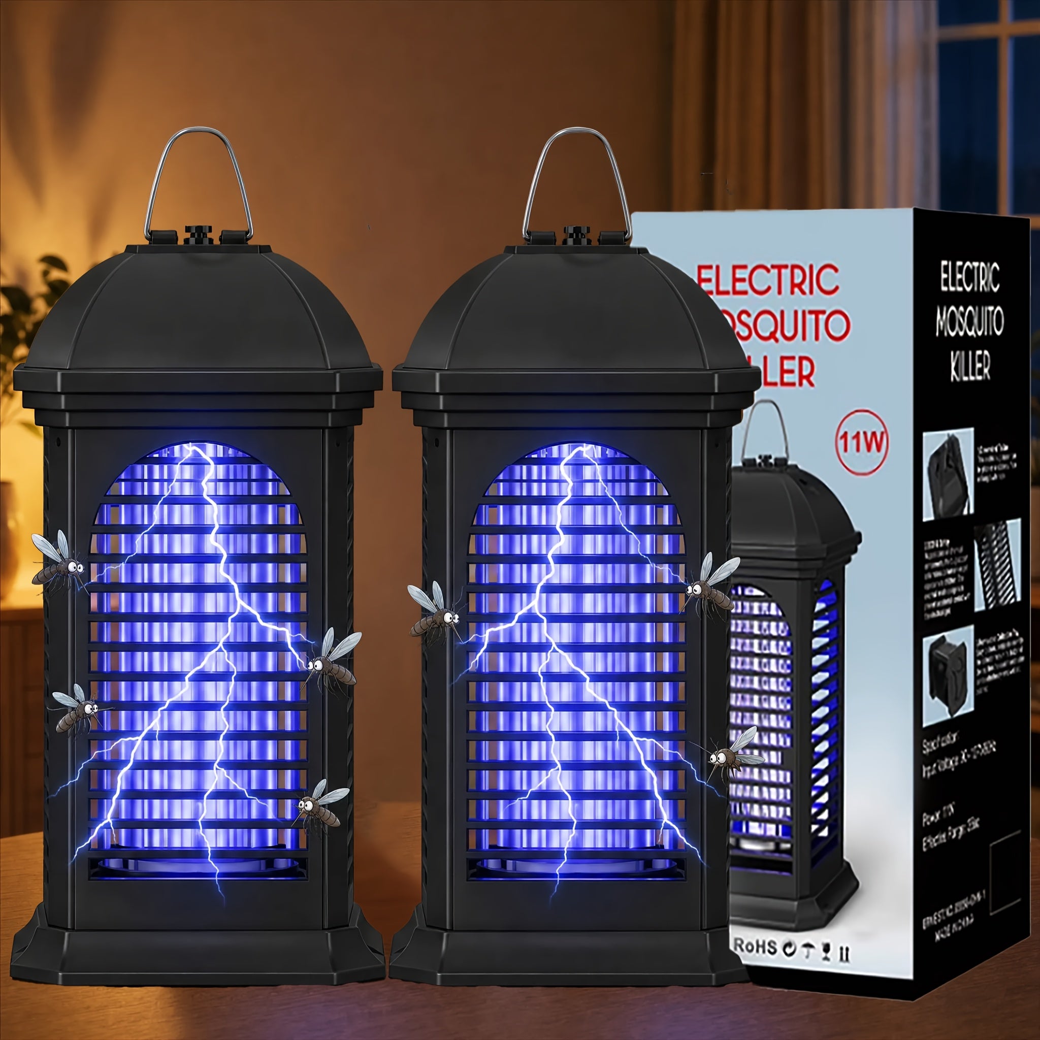 Electronic Bug Zapper with Metal Mesh for Home, Kitchen & Bedroom