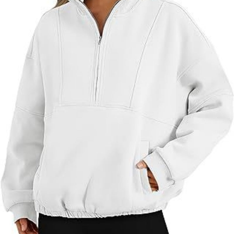 Women's Casual Zip Pocket Sports Sweater