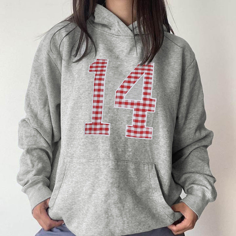 Chic Embroidered Digital Hoodie for Women