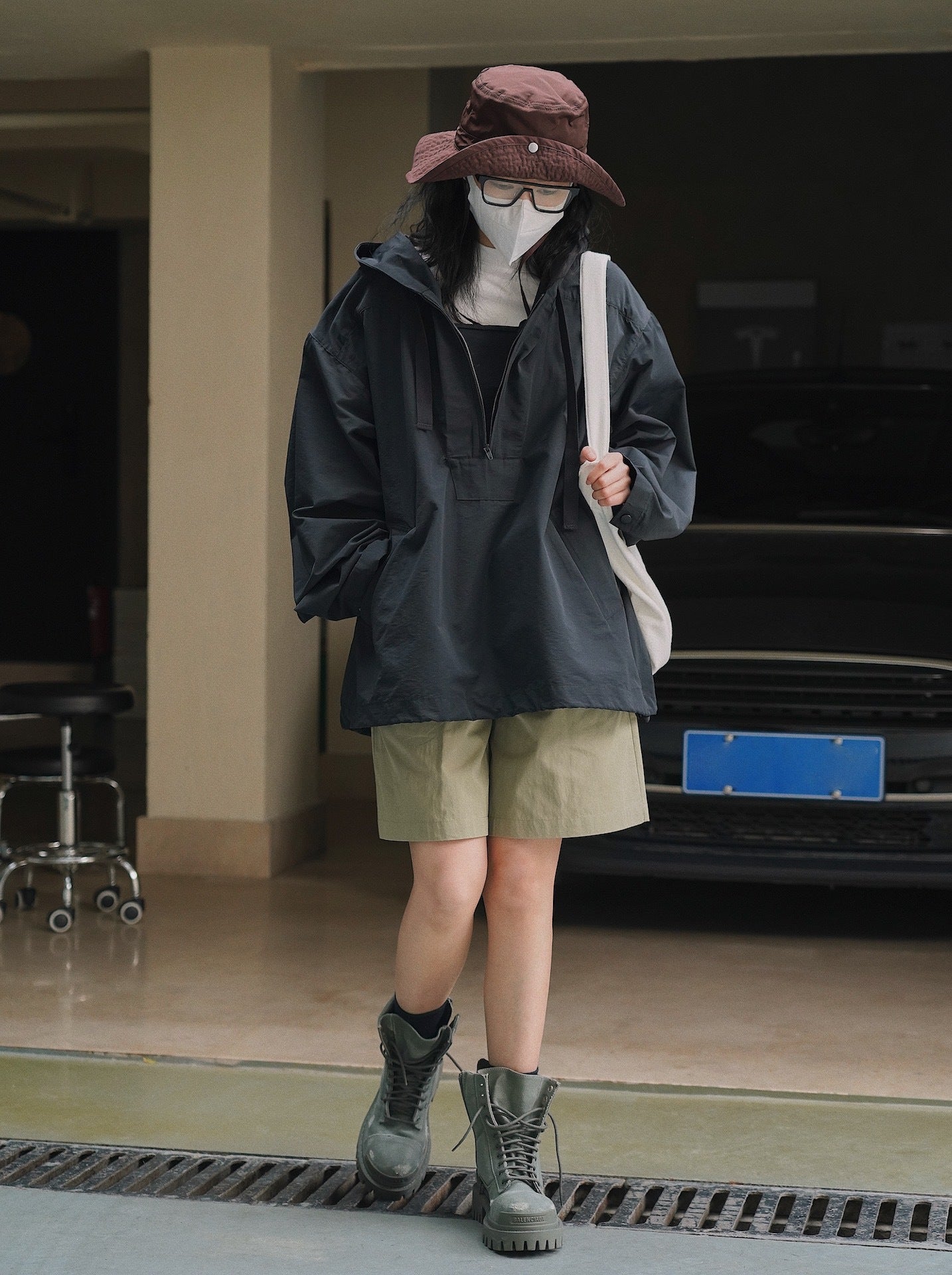 Korean Style Slim Hooded Windbreaker Jacket