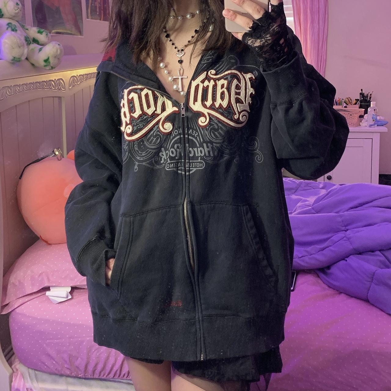 Letter Embroidered Zip-Up Cardigan Sweater Coat