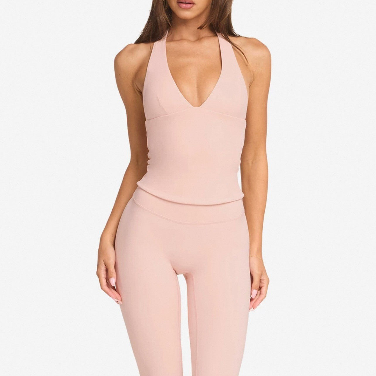 Quick-Dry V‑Neck Halter Sports Top – Moisture‑Wicking, High‑Stretch