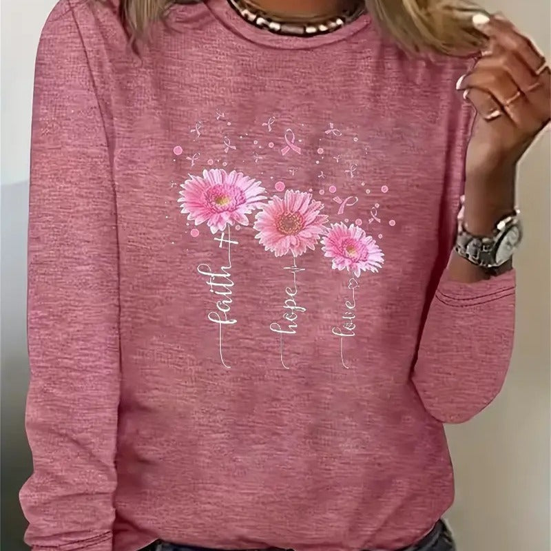 Women's 3D Printed Long Sleeve Crew Neck Sweatshirt