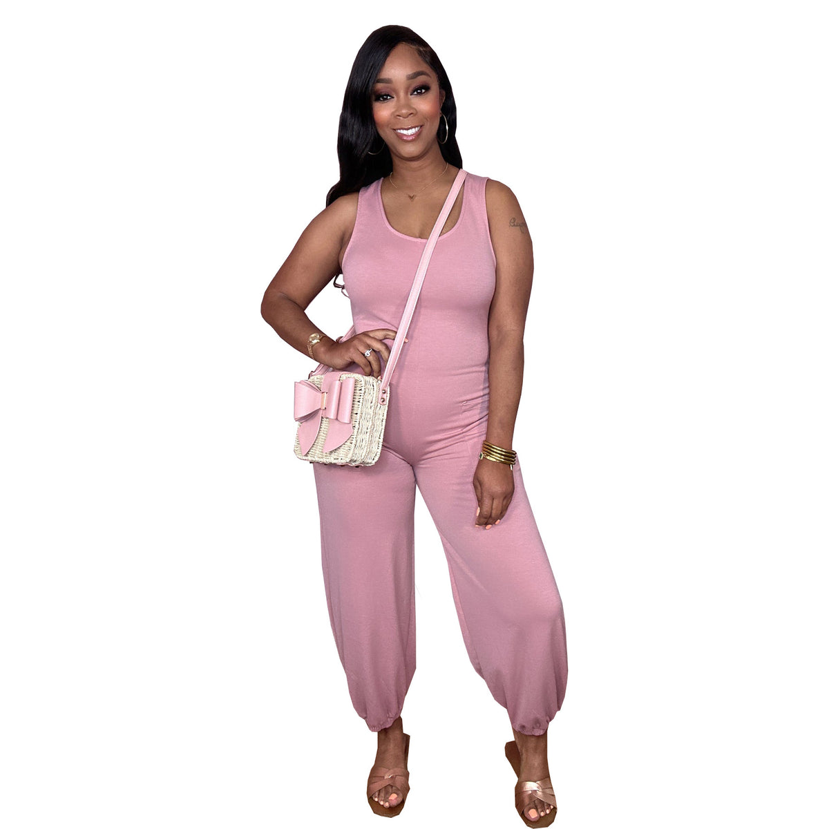 Sleeveless Strap Loose Casual Jumpsuit For Women