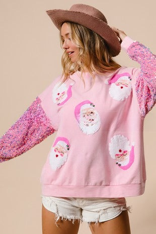 Women's Festive Sequin Padded Christmas Sweatshirt