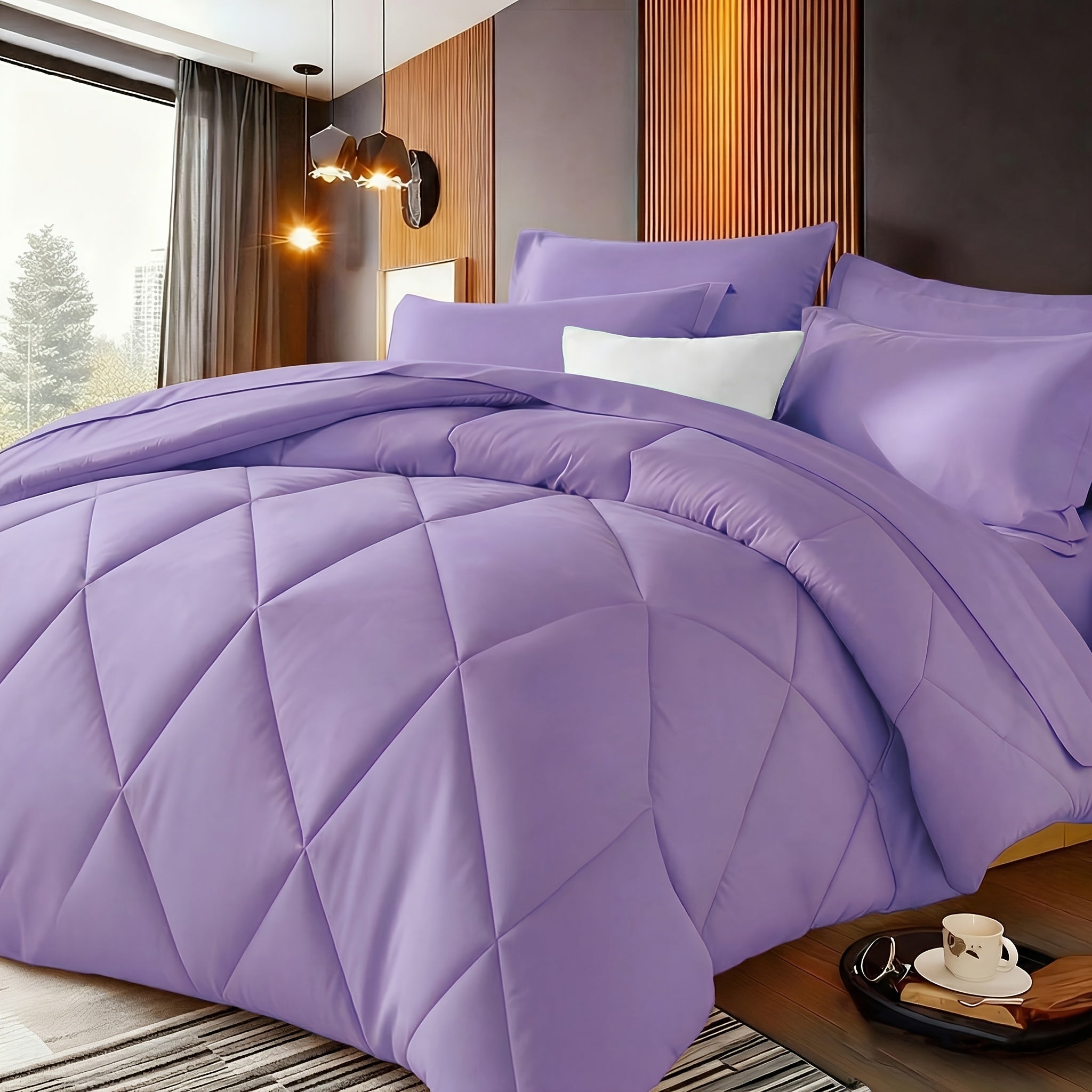 2‑Piece Solid Color Diamond‑Pattern Bed Sheet Set – Large & Extra‑Large, Ultra‑Fine Fiber Quilt with Pillowcase