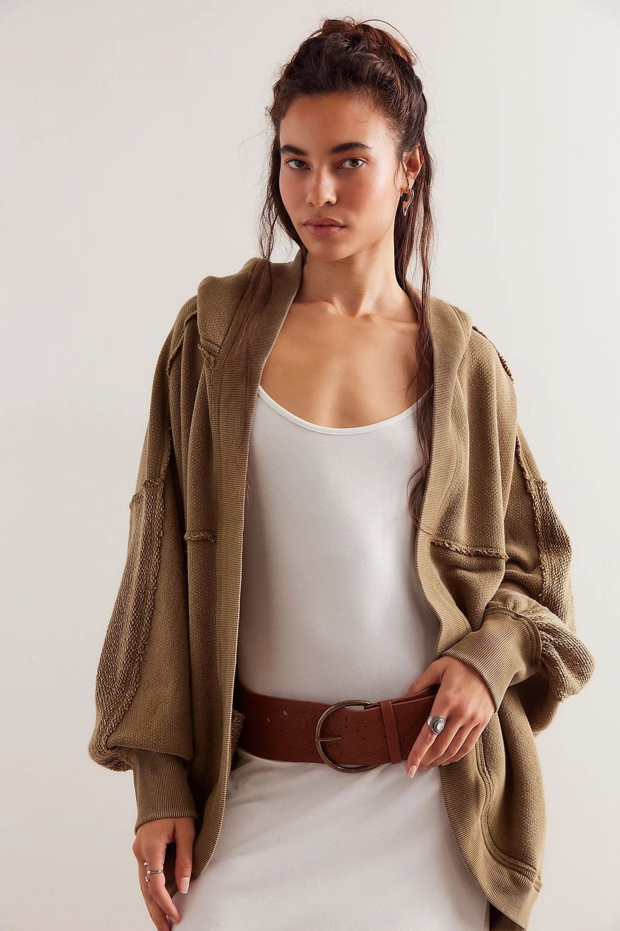 Retro Sport Hooded Cardigan Cotton Zip Sweatshirt
