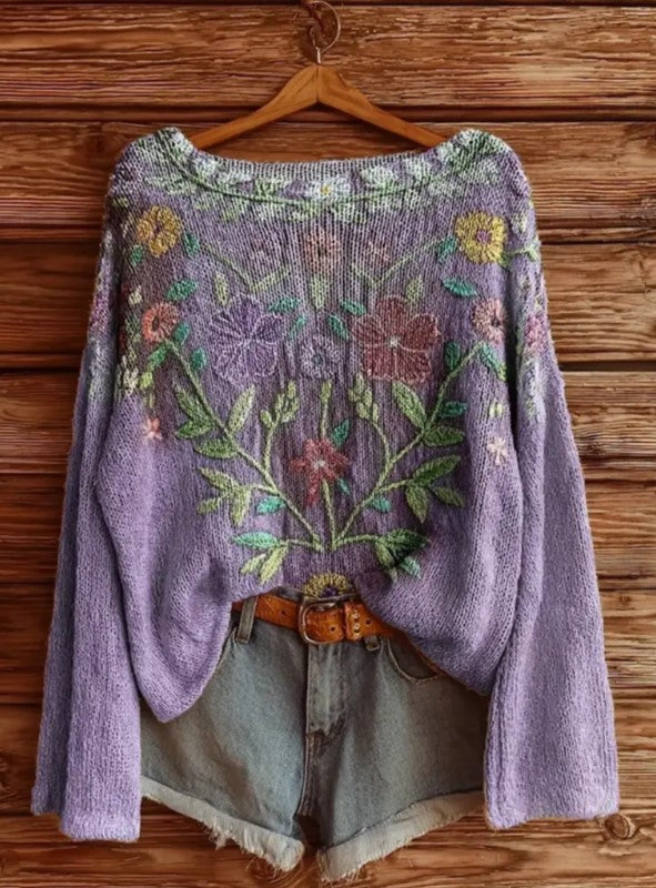 Women's Printed Knitted Sweater