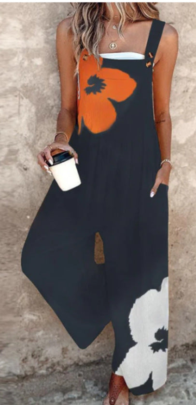 Fashion Women's Wear Vintage Print Jumpsuit