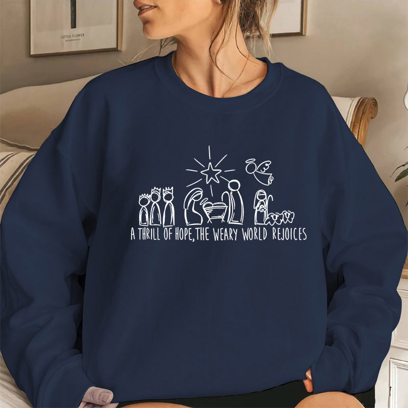 Christian Nativity Scene Christmas Sweatshirt Faith Sweater
