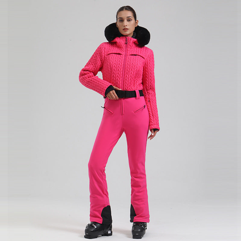 Women's Waterproof Windproof One-Piece Ski Suit