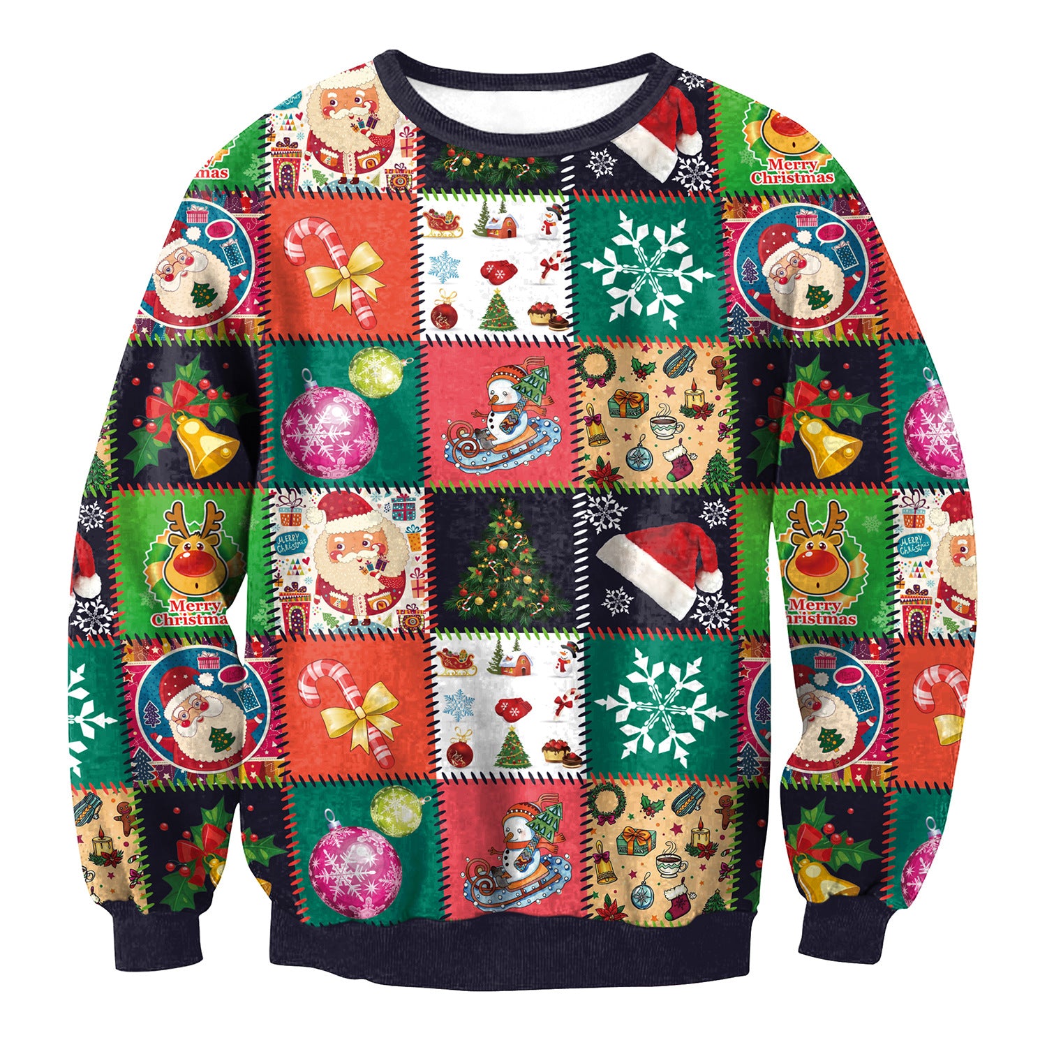 Festive Santa Elk Christmas Sweatshirt for Women
