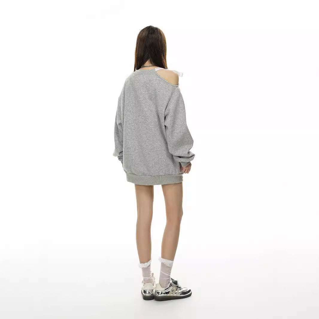 Women's Casual Print Round Neck Loose Sweater