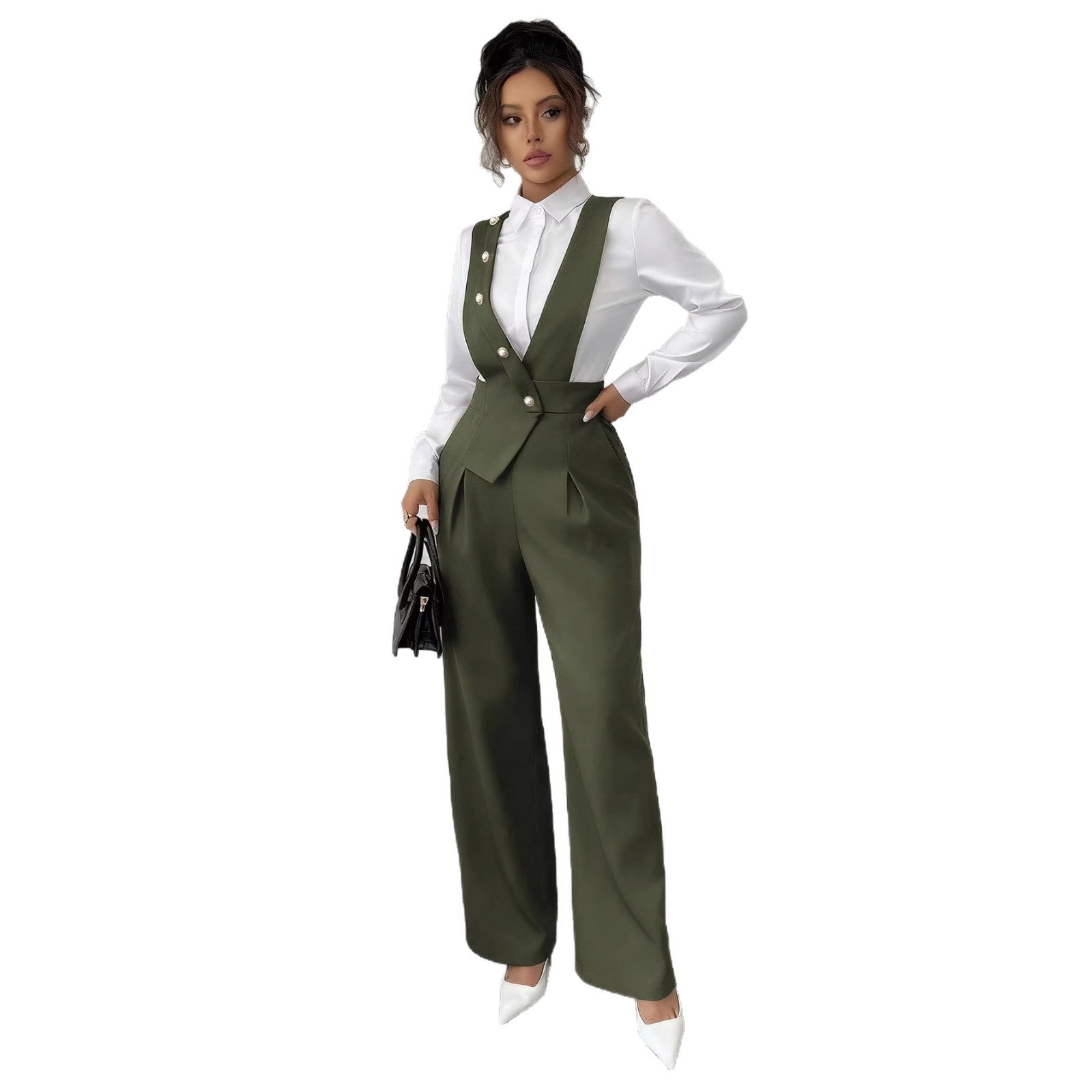 Elegant Slim-Fit Solid Sleeveless Commuter Jumpsuit