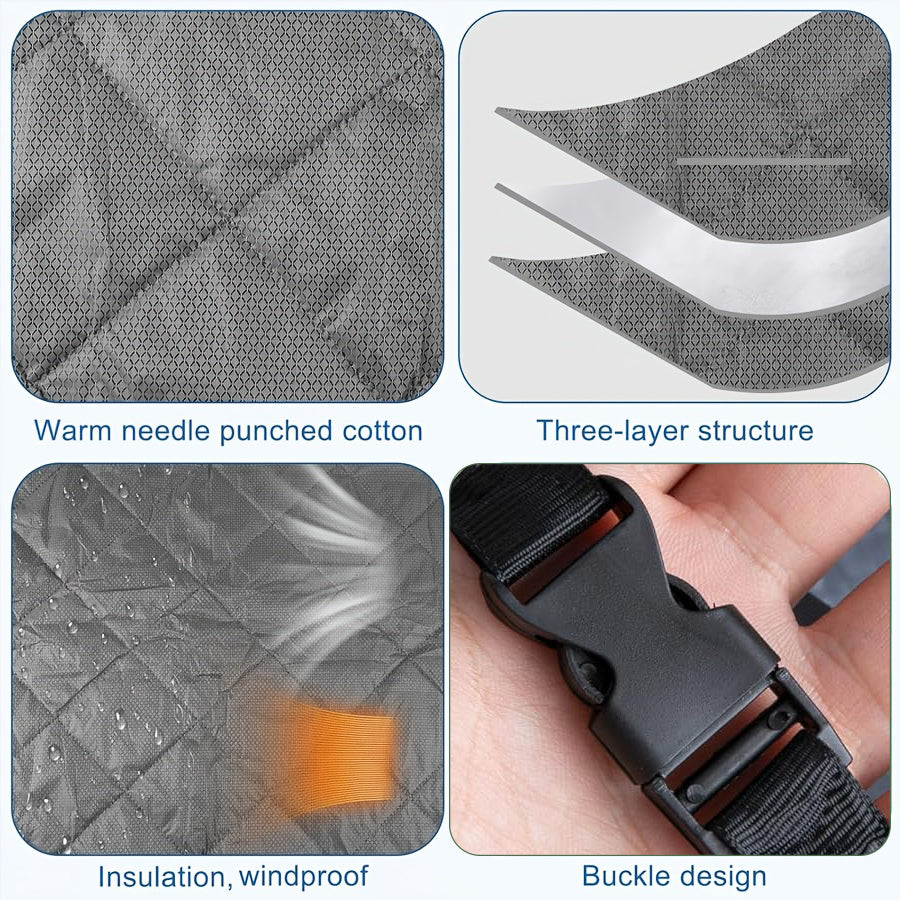 Thick Diamond Quilted Thermal Insulated Door Curtain, Windproof Cold Block Door Drape with Roll Up Buckle, Punch & Adhesive 2 Installation Ways Energy Saving Door Cover for Home Balcony Courtyard Gara