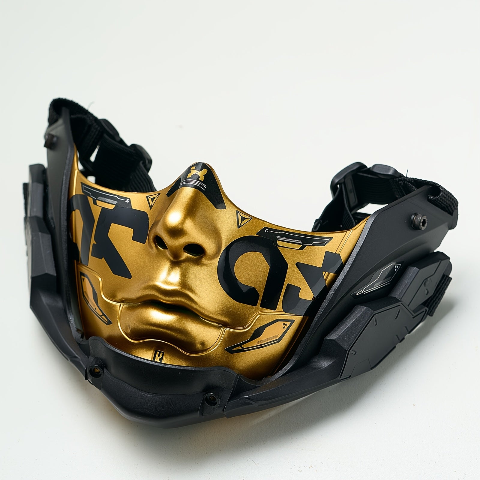 Women’s Cyber‑Style Half‑Face Mechanical Mask for Halloween and Cosplay