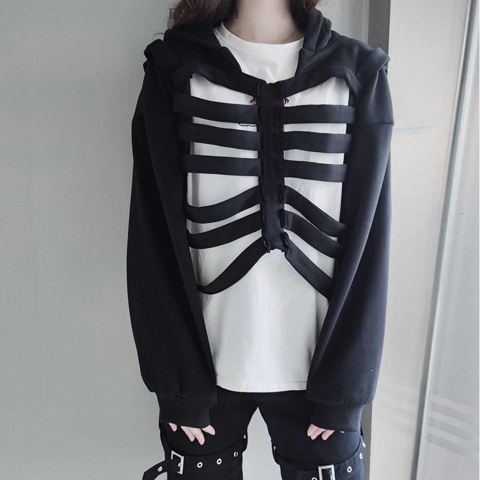 Trendy Skull Print Hooded Sweatshirt & Streetwear Pullover