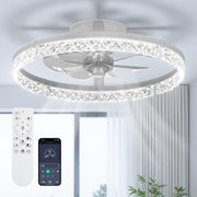Modern 20-Inch LED Ceiling Fan with Adjustable Light and Reversible Airflow