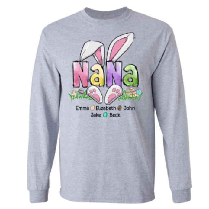 Grandma Rabbit Easter Family Print Long Sleeve Sweatshirt