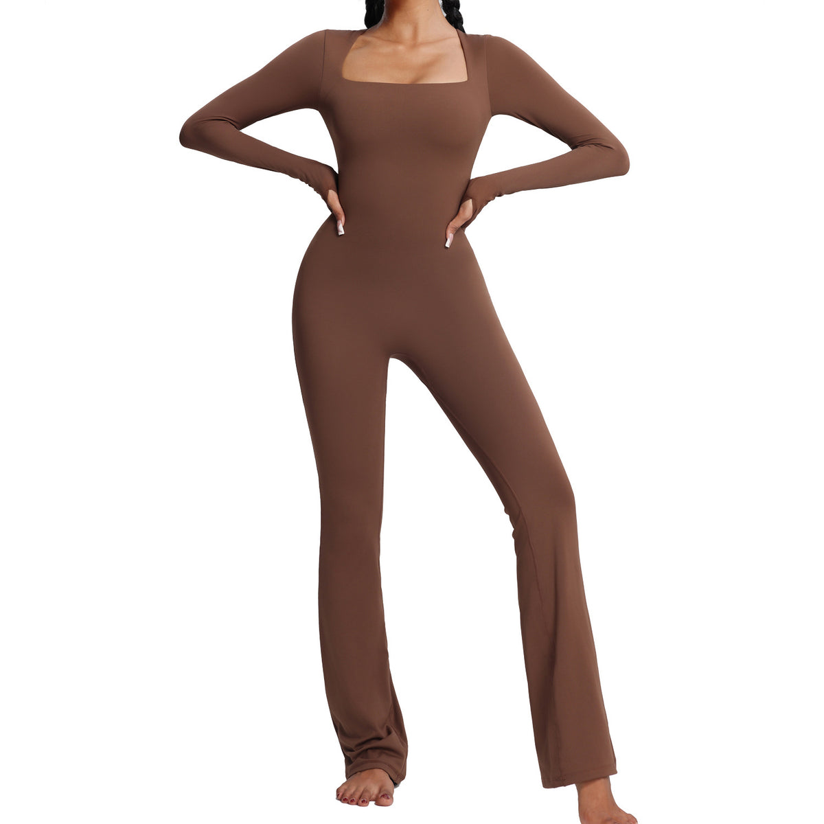 Women's Long Sleeve Yoga Jumpsuit | Seamless Activewear Romper