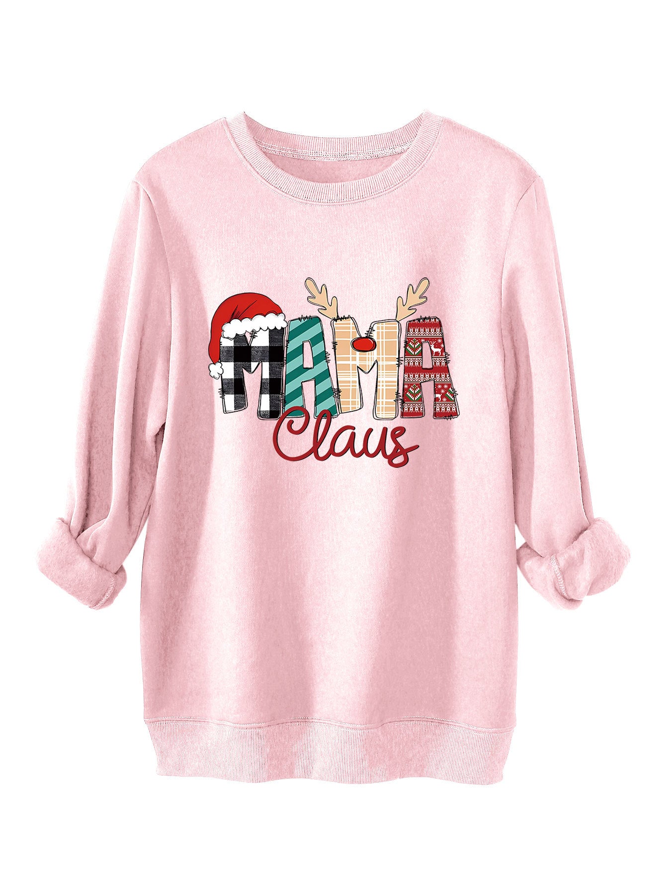 Women's Plus Size Fleece-Lined Loose Pullover Sweater