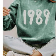 Women's Long Sleeve Printed Crew Neck Casual Sweater Top